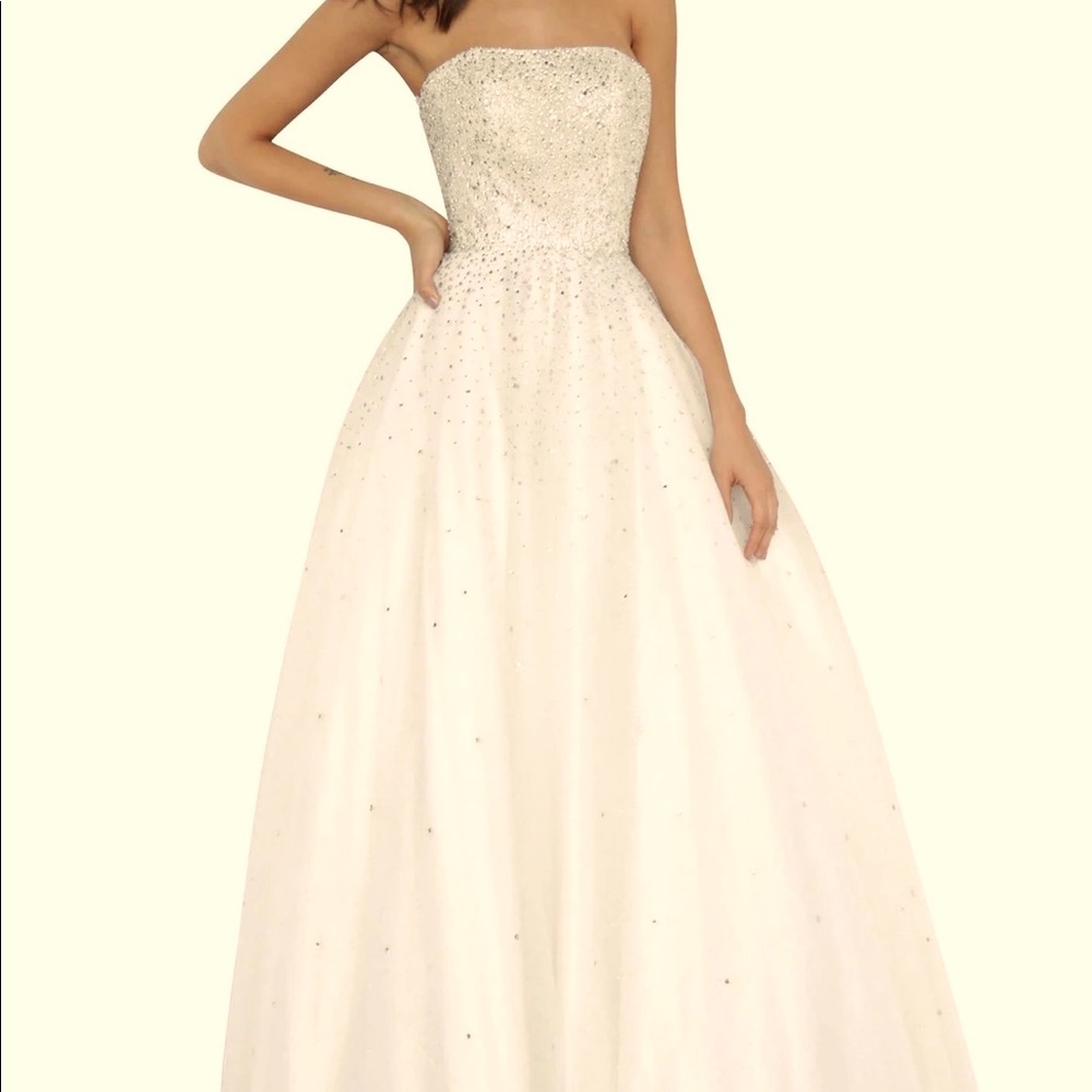 strapless Jovani Prom Ballgown Dress- Light Pink Color